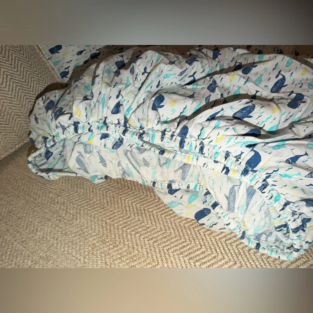 Scout Full Sheet Set – Whale Print | Full Size | 4pc Coastal Kids Bedding